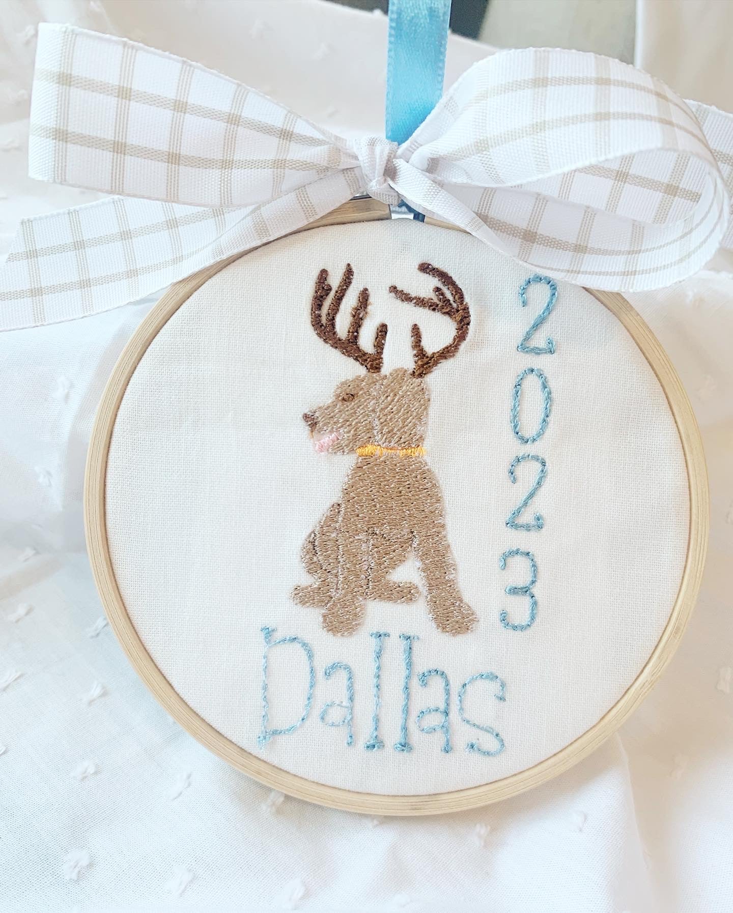 Pup with Antlers Ornament