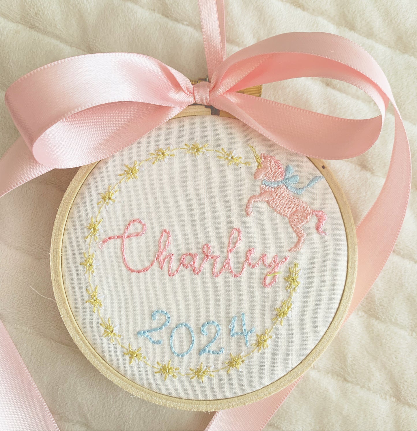 Unicorn with Star Frame Ornament